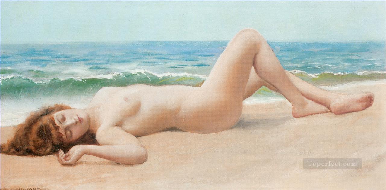 Nu Sur La Plage lady nude John William Godward Oil Paintings
